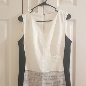 TAHARI Multi-Toned Full Zip Pencil Line Dress (10)